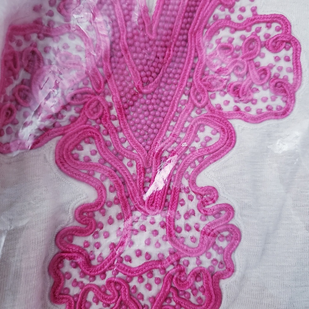 Chicos Embellished Split Neck Top - Picture 4 of 6